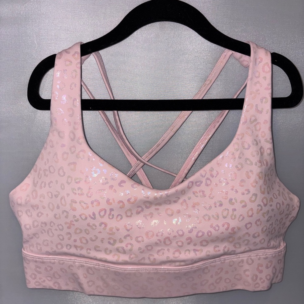 ZYIA Light Pink Leopard Sports Bra